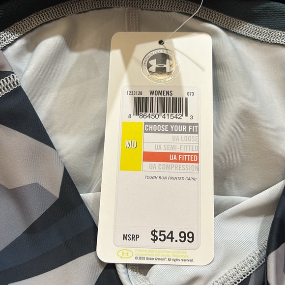 NWT Under Armour Heatgear UA Running Fitted Tough Run Printed Capri Sz M - Picture 6 of 9
